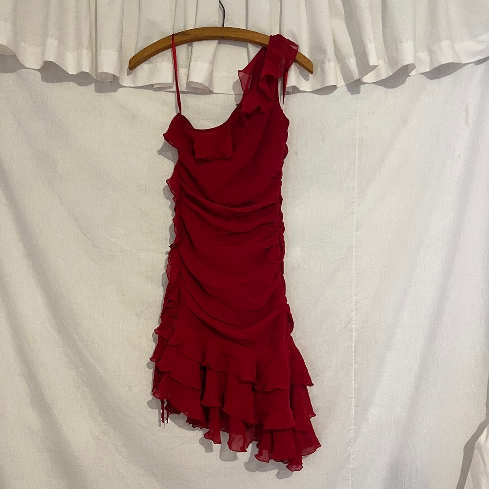 vintage silk off the shoulder express dress